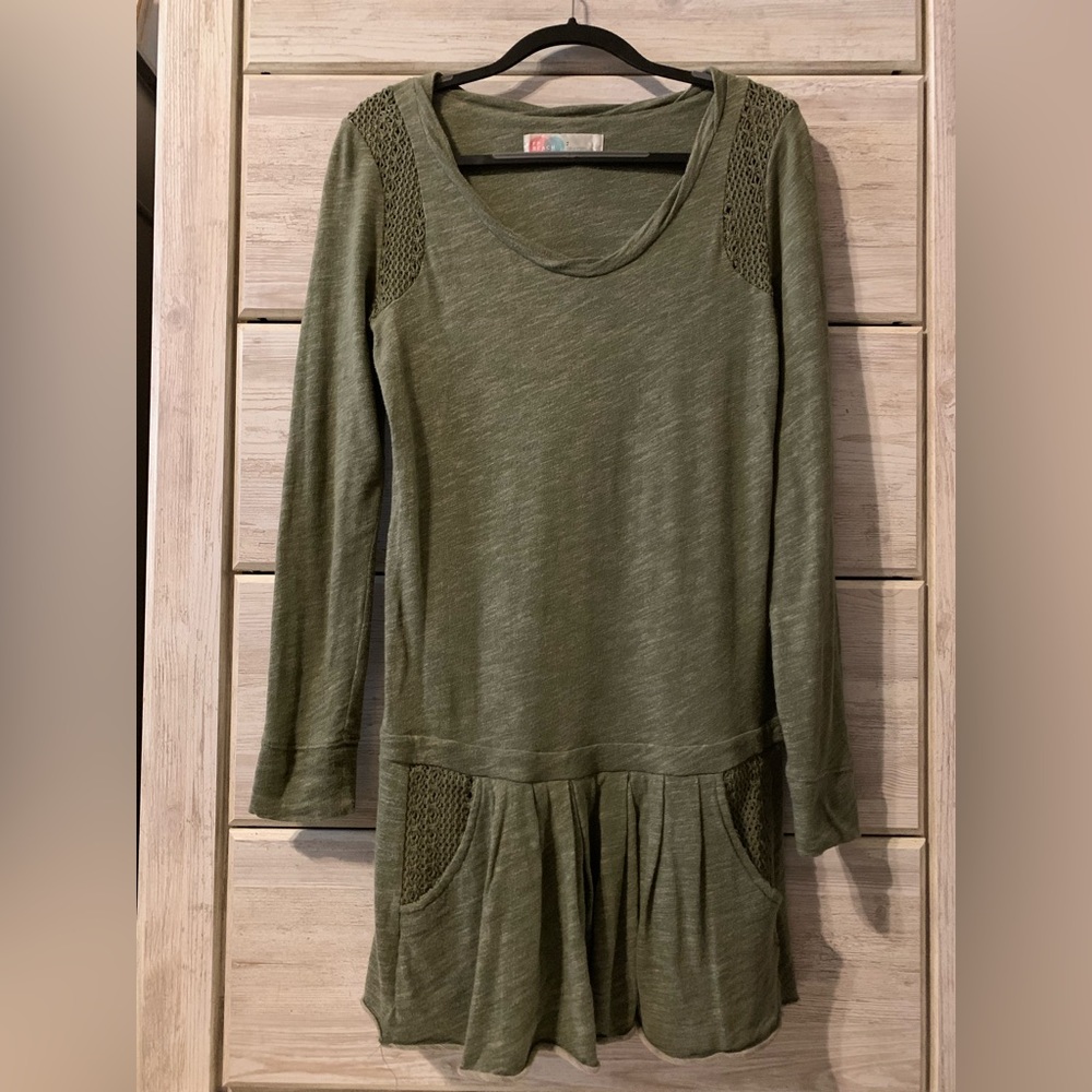 Free People Dress with Pockets; Dark Green